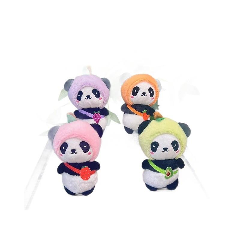 Adorable Plush Panda Keychain Plush Toy For Couples Gifts With Soft Short Fur