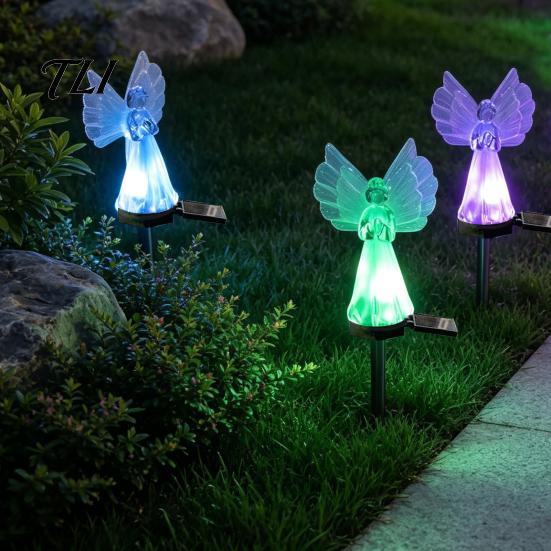 Garden Ornaments for Patio Solar Angel Light, LED Yard Stake Waterproof Lights Graveside Memorial Decorative Lamp Cemetery Graveyard Lawn Pathway