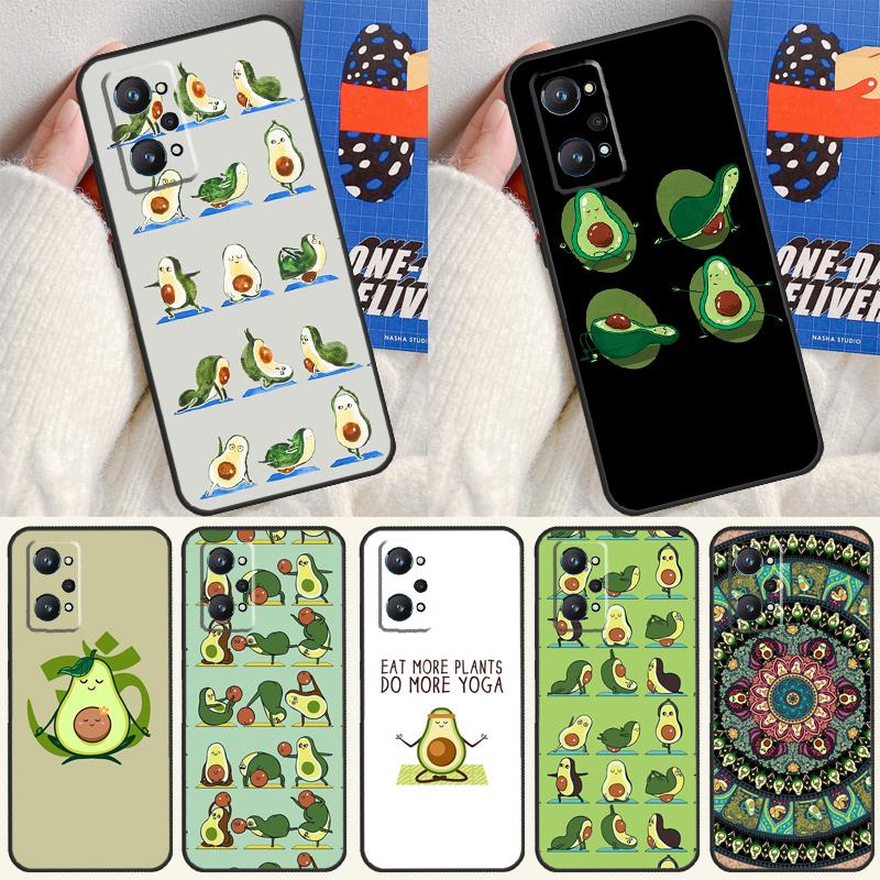 Avocado Yoga Funny Pattern For Realme GT7 Pro GT 6T 6 5 C67 C61 C55 C53 C51 C21Y C25S C75 10 11 12 13 14 Pro Plus Case