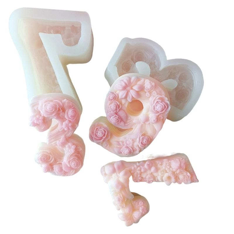 Многоразовая силиконовая форма для свечей с цифрами для взрослых и детей, для рукоделия, термостойкая, легко извлекаемая