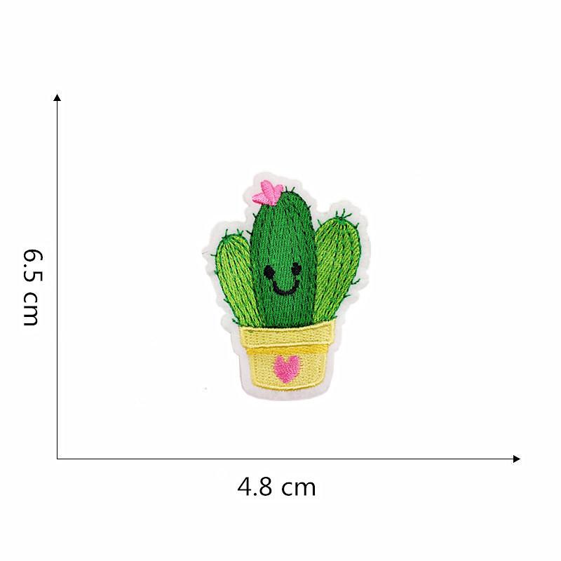 Вышитая нашивка на ткани: Дизайн перьев кактуса для ремонта одежды и брюк