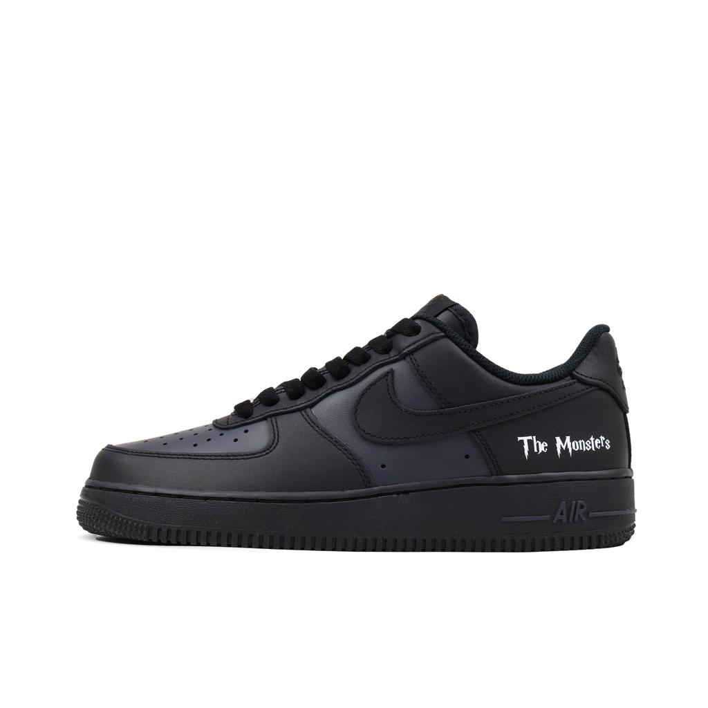Nike Air Force 1 Black Warrior, Monster 2.0 Leather, Classic And Versatile Low top Skateboard Shoes Unisex Black Gray CW2288-001(Team384-)