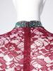 Womens Lyrical Dance Asymmetrical Bodysuit Dress Single Long Sleeve Floral Lace Irregular Hem Skirt