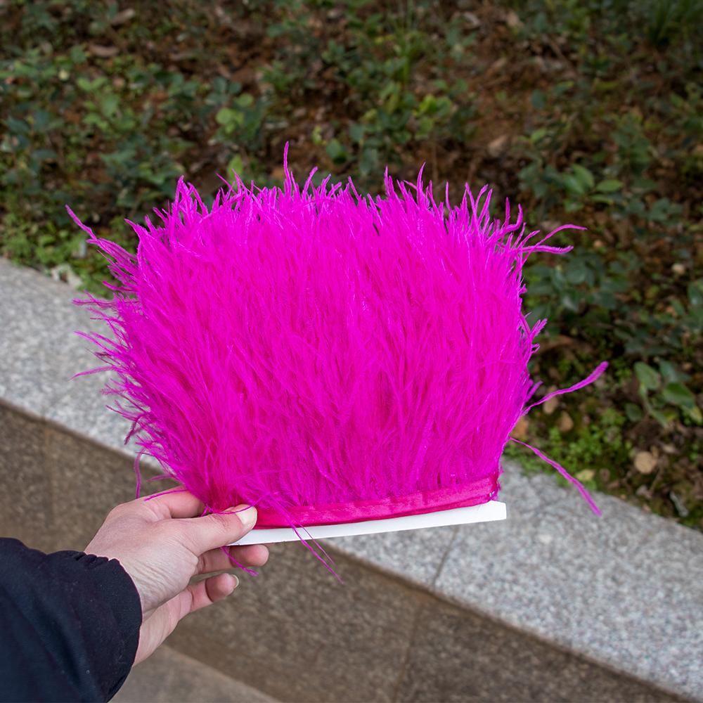 1/5/10Meters Light Purple Ostrich Feathers Ribbon 8-10cm/3-4Inch Long Feather Trim Fringe for Party Costumes Sewing Accessories