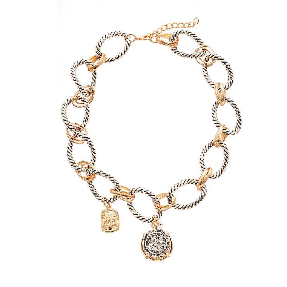 Colored  Pearl Geometric Necklace Cool Choker Necklace Fashion Coin Necklace  Party Wear