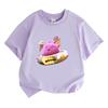 Детская футболка Sunny Bunnies Мультфильм Хлопок Детские футболки Узор с мороженым Милые Топы для Мальчиков и Девочек Круглый Вырез Короткий Рукав Лето