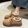 Мода 2024 года, новые женские туфли на шнуровке, модные короткие плюшевые туфли, горячая распродажа, износостойкие туфли на плоской подошве с круглым носком для женщин, Zapatos Para Mujeres