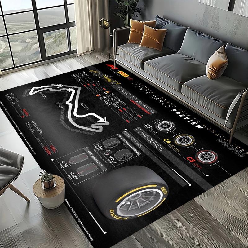 Декоративный коврик на тему Формулы-1, коврик для любителей гонок, ковер на четыре сезона с принтом трассы Имола, Монако для комнаты, дивана
