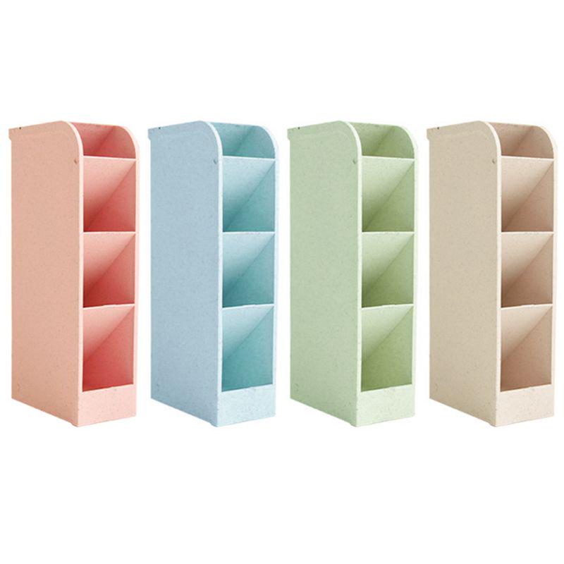 Многофункциональный настольный держатель для ручек с 4 сетками для офиса и школы, ящик для хранения, пшеница