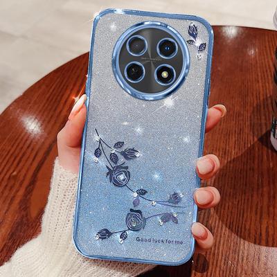 KADEM Для Realme 13 Pro 5G (Глобальный)/13 Про+ 5G (Глобальный) Чехол с цветочным узором, градиентный чехол для телефона из ТПУ со шнурками