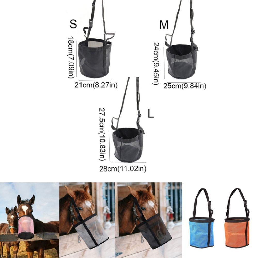 Многоцветная непротекающая сумка для кормления лошадей, регулируемая эластичная намордник для пастбищ, дышащая сетка, сумка для корма лошадей, уход за лошадьми