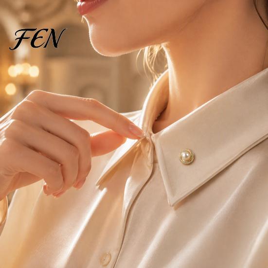 Magnetic Brooch Button Faux Pearl Pin, No Sew Safety Anti Exposure Buttons for Scarf Shirts Sweater, Reusable Clothing Decorative Damage