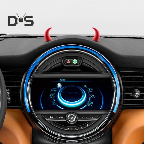 1 Pair Steering Wheel Devil Horn Sticker Small Cute Self Adhesive Auto Car Truck SUV Dashboard Air Vent Steering Wheel 3D Horn Decoration