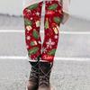 Women's Casual Christmas Tree Snowflake Print Slim Fit Elastic Yoga Pants Cropped Pants