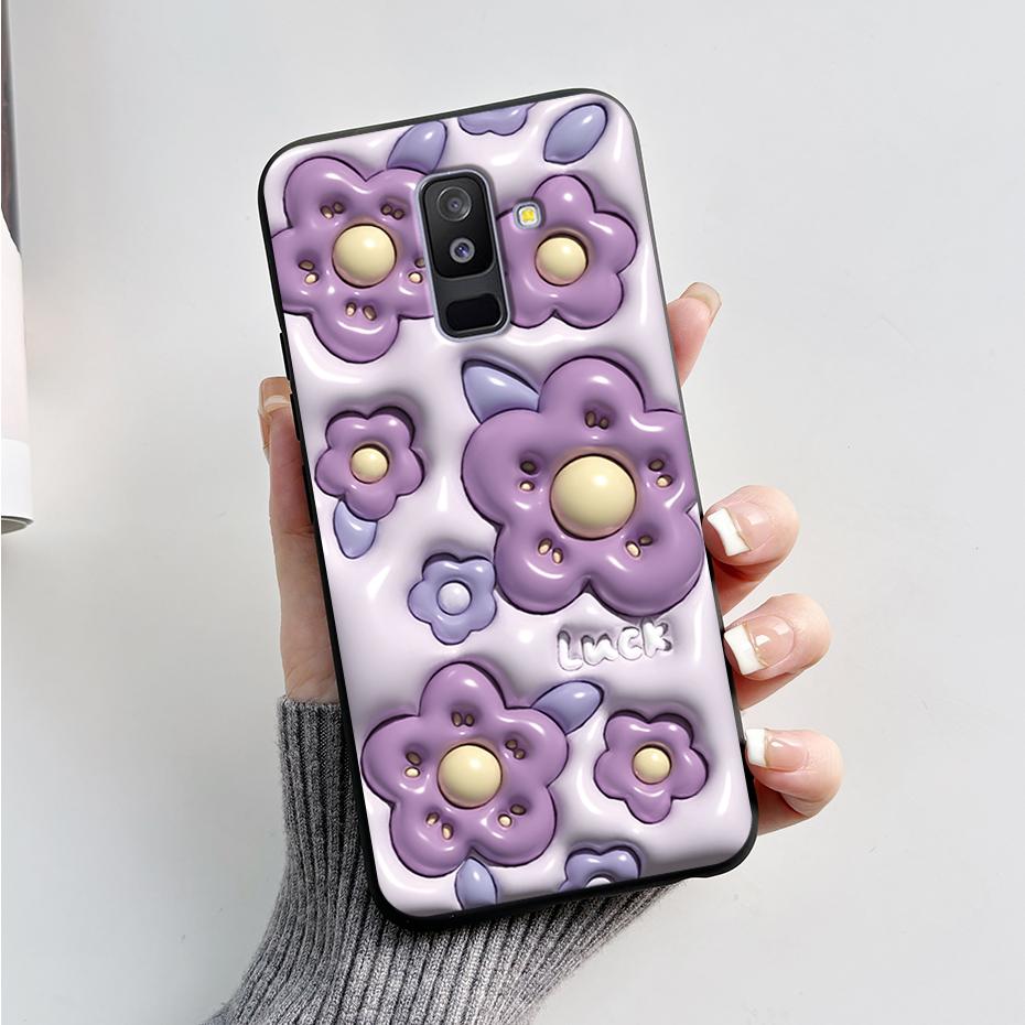 Крашеный чехол для Samsung Galaxy A6 plus Чехлы для Samsung A7 2018 A750 Чехлы для Samsung A9 2018 Милые мультяшные защитные чехлы