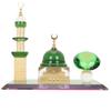 Dome Mosque Ornament Crystal Muslim Building Figurine Miniature Architectural Decoration for Car