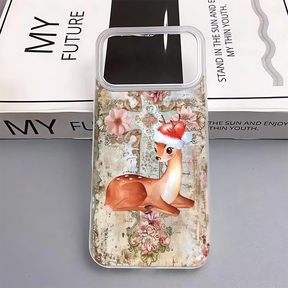 Чехол для телефона с рисунком «Цветок Бант Олень» для IPhone 17 17Air 11 13 12 14 15 16 Pro Max Plus, мягкий силиконовый противоударный чехол