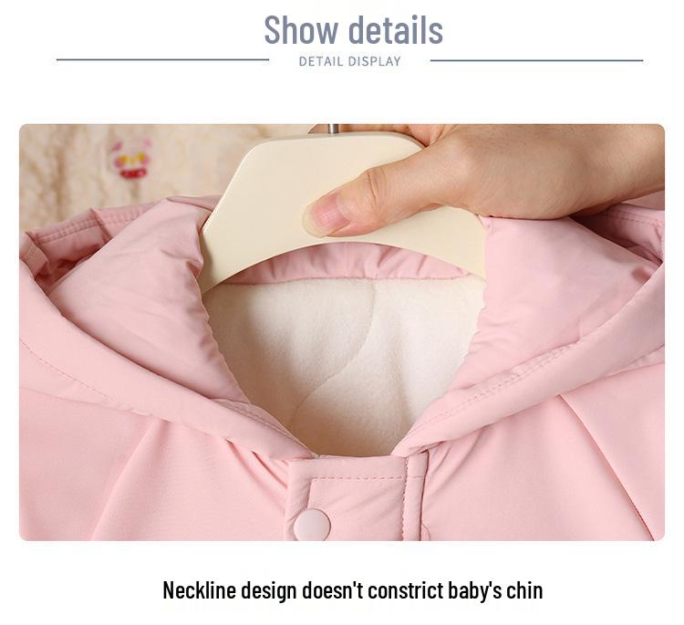 Утепленный зимний флисовый комбинезон-ветровка для младенцев и малышей