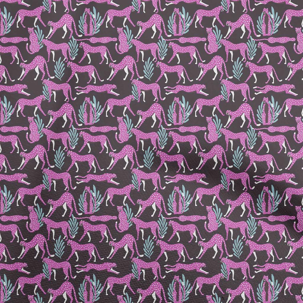 oneOone Ткань Cotton Flex Dusty Violet с тропическими листьями и животными для шитья, напечатанная ткань для рукоделия от The Yard, 40 дюймов