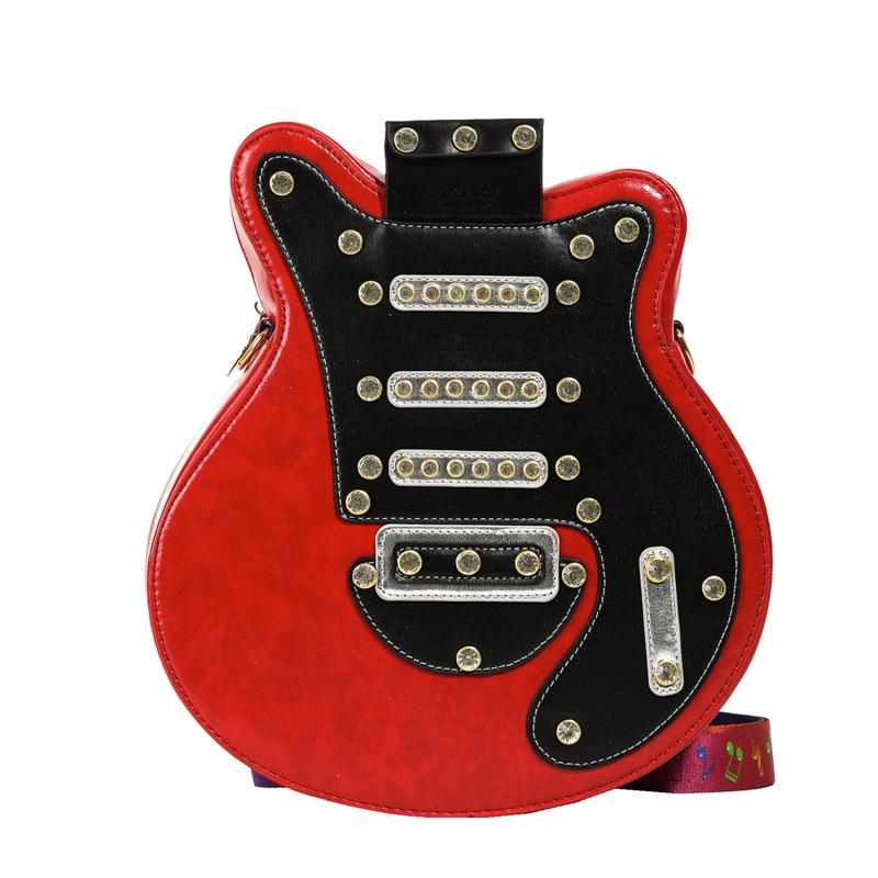 Персонализированная сумка для гитары 2025 новая корейская версия модная сумка через плечо с заклепками ins интернет-знаменитость женский рюкзак