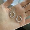 Novel Twisty Design Hoop Earrings for Women  Sterling Silver Luxury Ear Accessories Delicate Gorgeous Party Jewelry