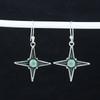 Серьги в форме звезды с натуральным зеленым халцедоном, серьги из стерлингового серебра 925 пробы, серьги-подвески из серебра ручной работы в стиле бохо, подарок на Пасху