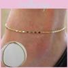 Simple Gold Women Plated Chain Anklet Ankle Bracelet Barefoot Beach Sandal