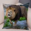 Africa Lion Pillow Case Decor Wild Animal Pattern Print Pillowcase Super Soft Plush Cushion Cover for Car Sofa Home 45x45cm