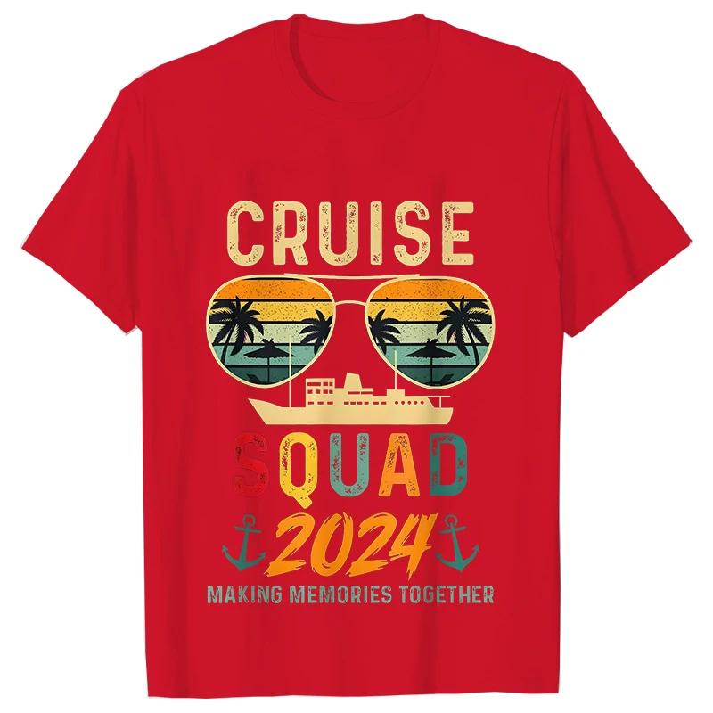 Cruise Squad 2024 Unisex T Shirt Family Vacation Matching Group Summer Tees Fashion Graphic Y2k Tops Women Aesthetic Clothing