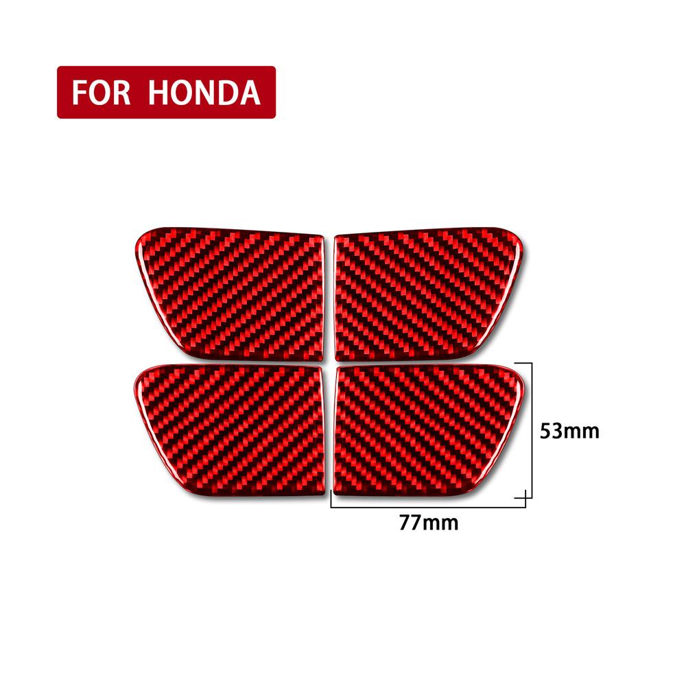Set Real Carbon Fiber Car Door Handle Cover Trim Kit For Honda Accord 2014-2017