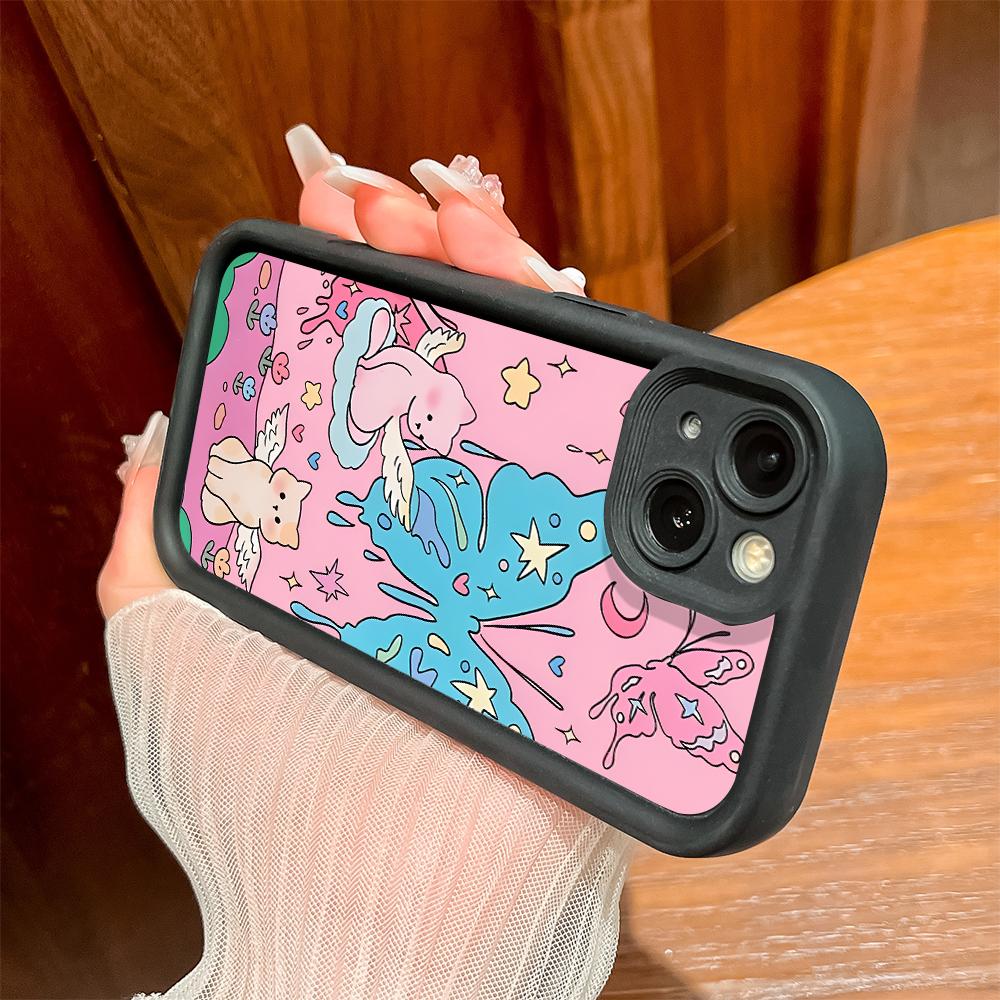 Мягкие силиконовые квадратные лестницы с мультяшным узором, полное покрытие, защита камеры, противоударный чехол для Huawei Honor Xiaomi Redmi Samsung