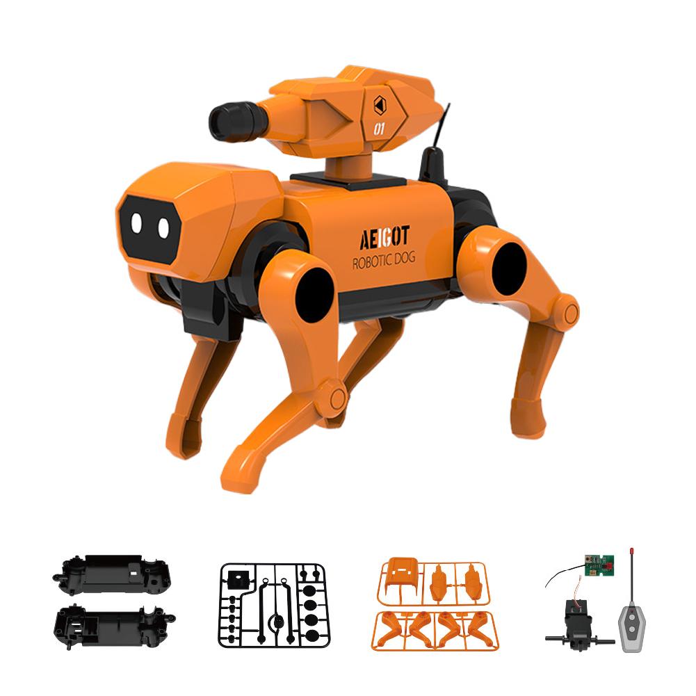 Робо-собака на пульте управления DIY Сборная игрушка Модель робота RC Электрическая игрушка Для детей Мальчиков Научно-образовательный подарок