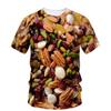 Creative Chestnut Pistachios Nuts 3d Print T Shirt Men Fashion Street Summer Short Sleeve Casual Loose O Collar Tops T-Shirts