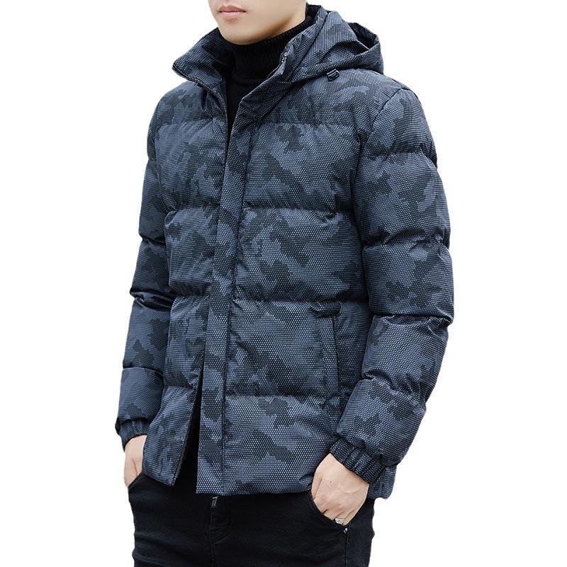 Зимняя камуфляжная хлопковая куртка, мужская куртка, утепленная хлопковая куртка, мужская модная куртка-хлеб, теплая пуховая хлопковая куртка, мужская толстовка с капюшоном