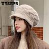 Hat Ladies Winter Fashion Warm Knitted Wool Hat Autumn and Winter Cycling Ear Protection Peaked Cap