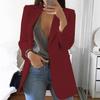 Plus Size S-5XL Long Sleeve Open Front Solid Color V-neck Loose Leisure Tops Blazers Women's Casual Oversized Long Blazer Cardigan Jackets Coat