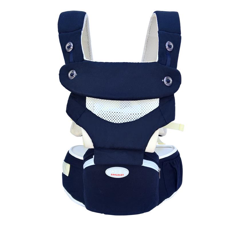Baby carrier with hip seat, suitable for newborns to toddlers, maximum weight capacity 44 lbs