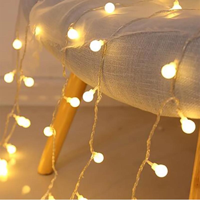 Battery Power LED Ball Garland Lights Fairy String Outdoor Lamp Home Room Christmas Holiday Wedding Party Lights Decoration