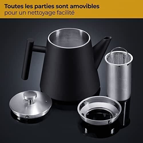 Théière - SILBERTHAL - Inox Double Paroi - 1 Litre - Filtre Amovible - 6 à 8 Tasses
