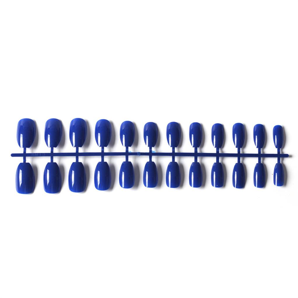 Pack of 24 Short Ballerina Safe Scratch-resistant Coffin False Nails French Style DIY Graceful Personality Acrylic Nail