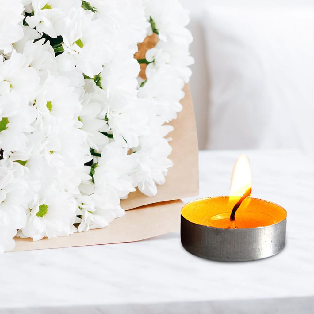 100x Tealight Ghee Butter Lamp Smokeless Candle Set for Meditation, Ceremonies,  Altars, Diwali Decorative Night Light Candles