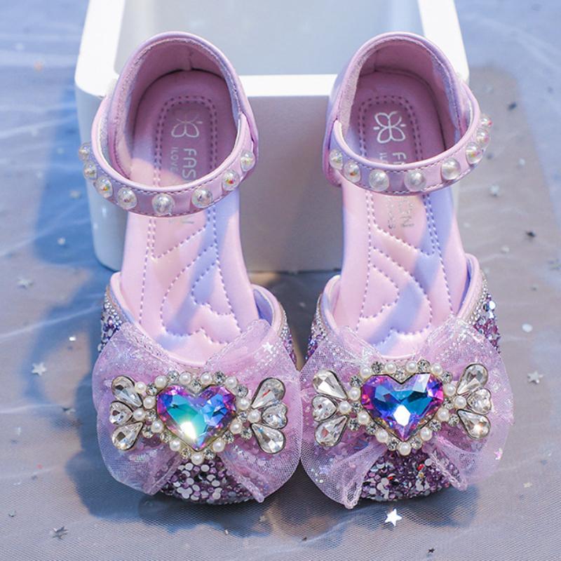Сандалии для девочек Летняя мода Бриллиантовые туфли принцессы Детские Детские Хрустальные туфли Элегантность для девочек
