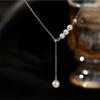 Pearl Tassel Adjustable Necklace For Women French Simple Clavicle Chain Necklace