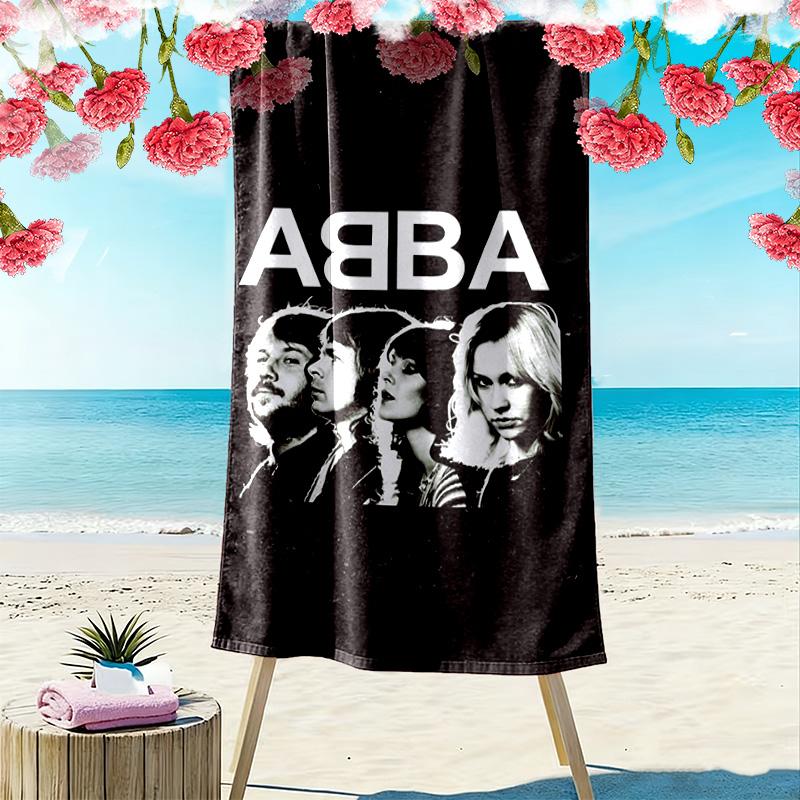 Пляжное полотенце с принтом ABBA, Большое мягкое быстросохнущее полотенце для пляжа, кемпинга, плавания