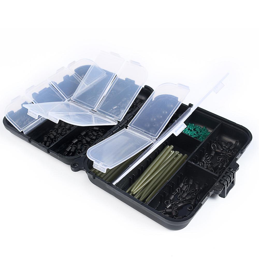 300 шт. снасти для ловли карпа, комплект поворотных застежек, быстросменные вертлюги, скоростные звенья, рукава с защитой от запутывания, стопоры для крючков, бусины, винты, снасти, оборудование для ловли карпа