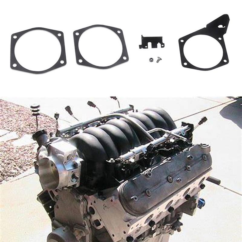 4-Bolt Throttle Cable Bracket Fit For LS LS2 LS3 LS6 LS7 Engines Intakes 92MM-102MM Black LX60101 LAW163776