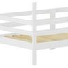 House Bed 90x200 cm, pine, house roof design, three-sided fall protection, slatted frame included, without mattress, color white, DE603090WT