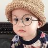 Vintage Round Metal Frame Resin Lens Kids Eye Glasses Photography Studio Prop