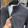 Куртка мужская из овчины Yousheng Fuzzy Sherpa с длинным рукавом, застегивающаяся на молнию спереди, повседневная куртка, зимнее флисовое теплое пальто для занятий спортом на открытом воздухе, повседневная одежда