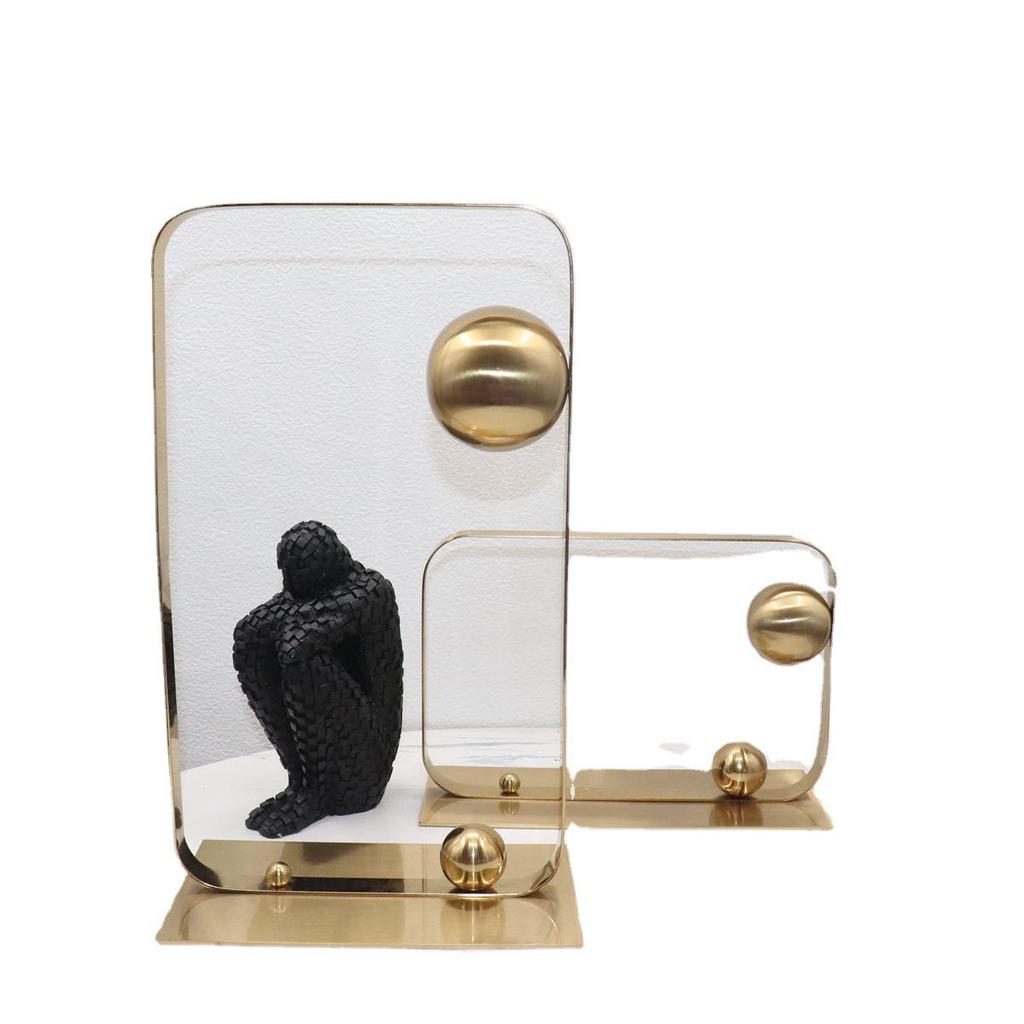 Modern Geometric Metal Ornaments - Abstract Gold Set for Soft Luxury Interiors